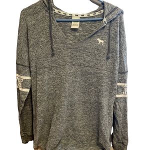 💟PINK V-neck long sleeve hoodie💟